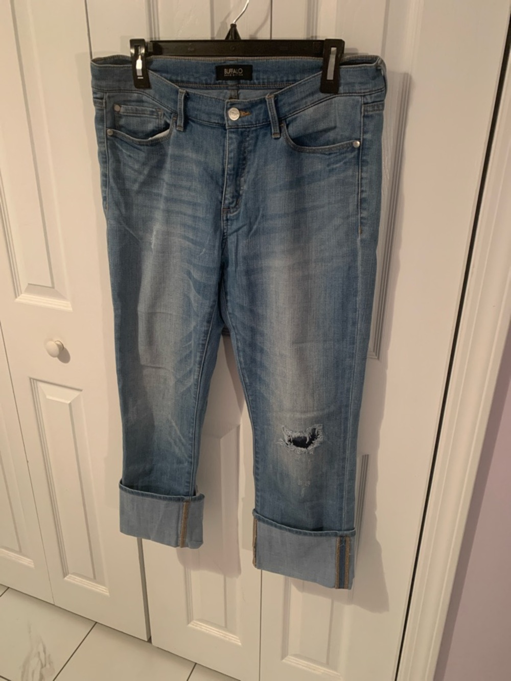 Buffalo David Bitton Light Blue Distressed Boyfriend Jeans
